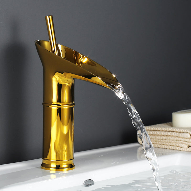 Bathroom Sink Faucet With Antique Waterfall Style Design