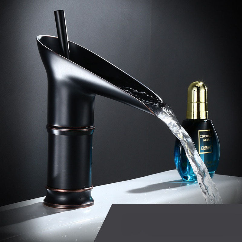 Bathroom Sink Faucet With Antique Waterfall Style Design