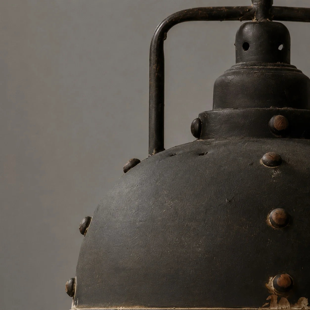 Rustic Distressed Black Dome Dining Pendant Lamp | Esilora