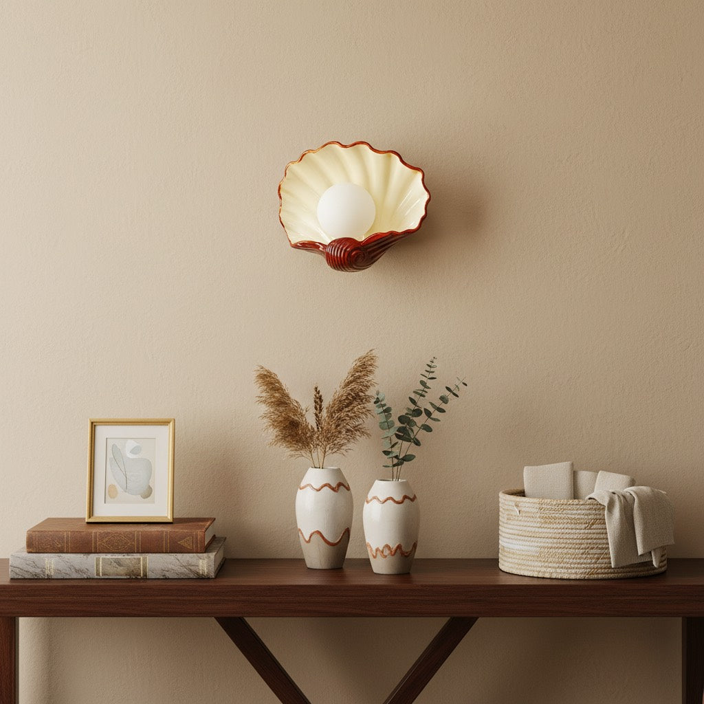 Nautris Shell Wall Lamp - Vintage Resin Lamp for Living Room | Esilora