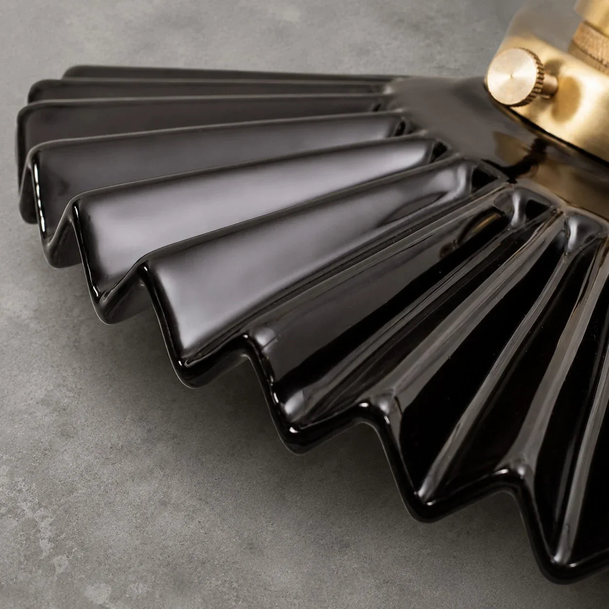 Pleated Ceramic Pendant Light with Brass Hardware | Esilora
