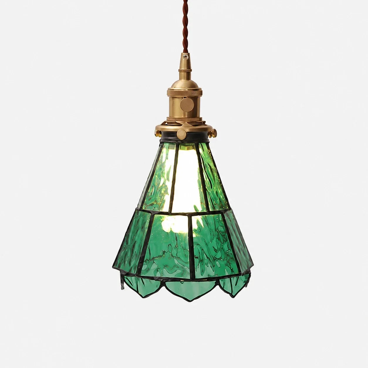 Lampada da parete in ottone e vetro ondulato in stile country francese | Esilora