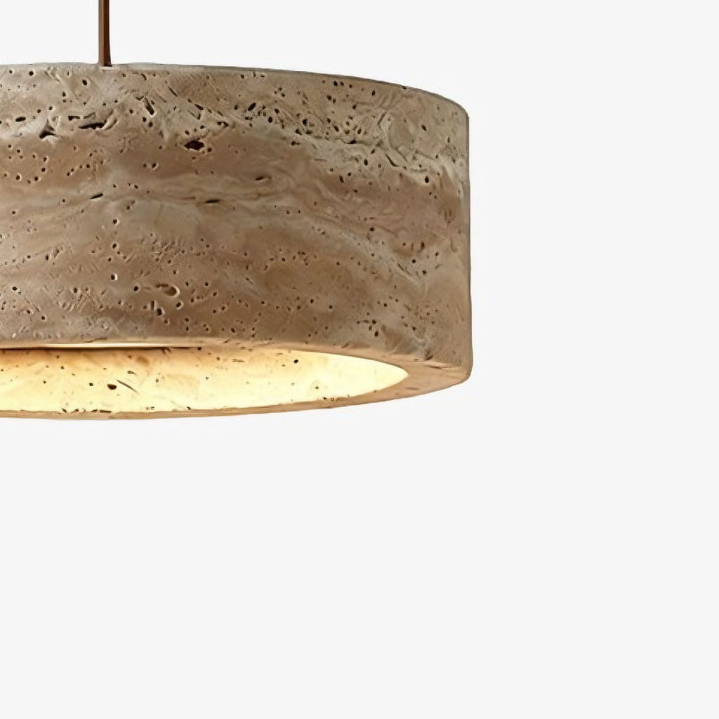 Kairis Travertine Natural Stone Pendant Light - Vintage Style Lighting for Dining and Living Spaces | Esilora