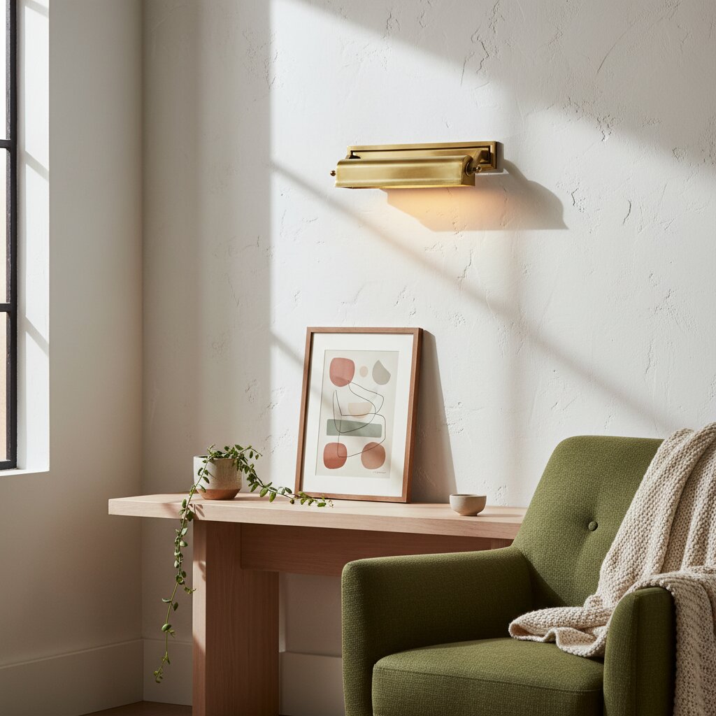 Libris-billedlampe – vintageinspireret metalvæglampe med klassisk silhuet til soveværelse eller læsekrog | Esilora