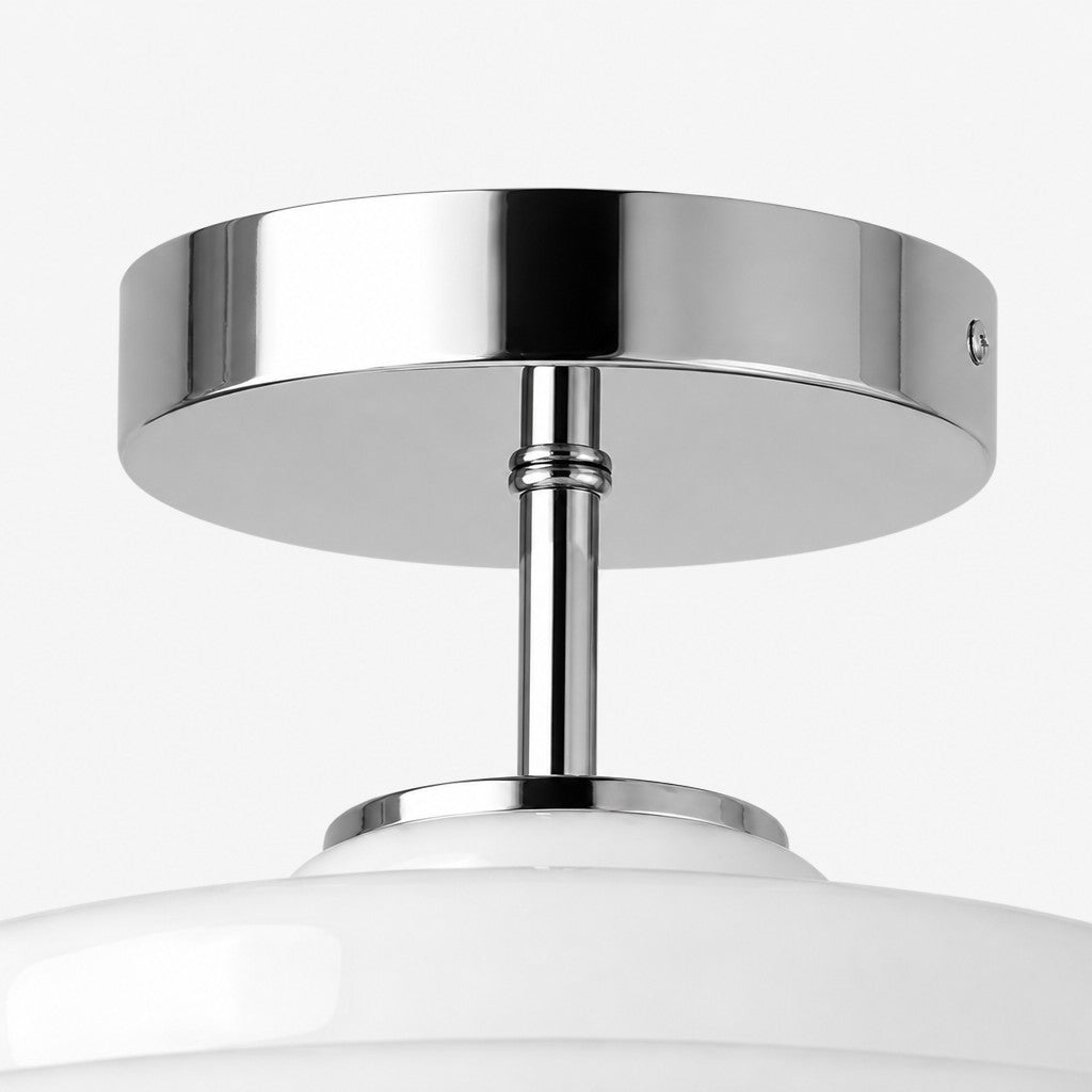 Plafonnier semi-encastré Koloro - Abat-jour rond en verre superposé, style rétro moderne, pour couloir et vestiaire | Esilora