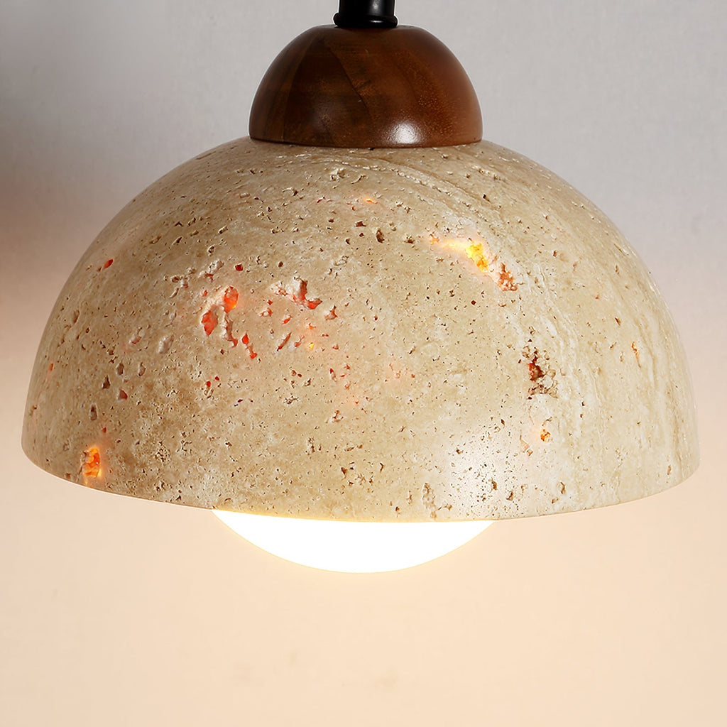 Adjustable Travertine Dome Wall Sconce | Esilora