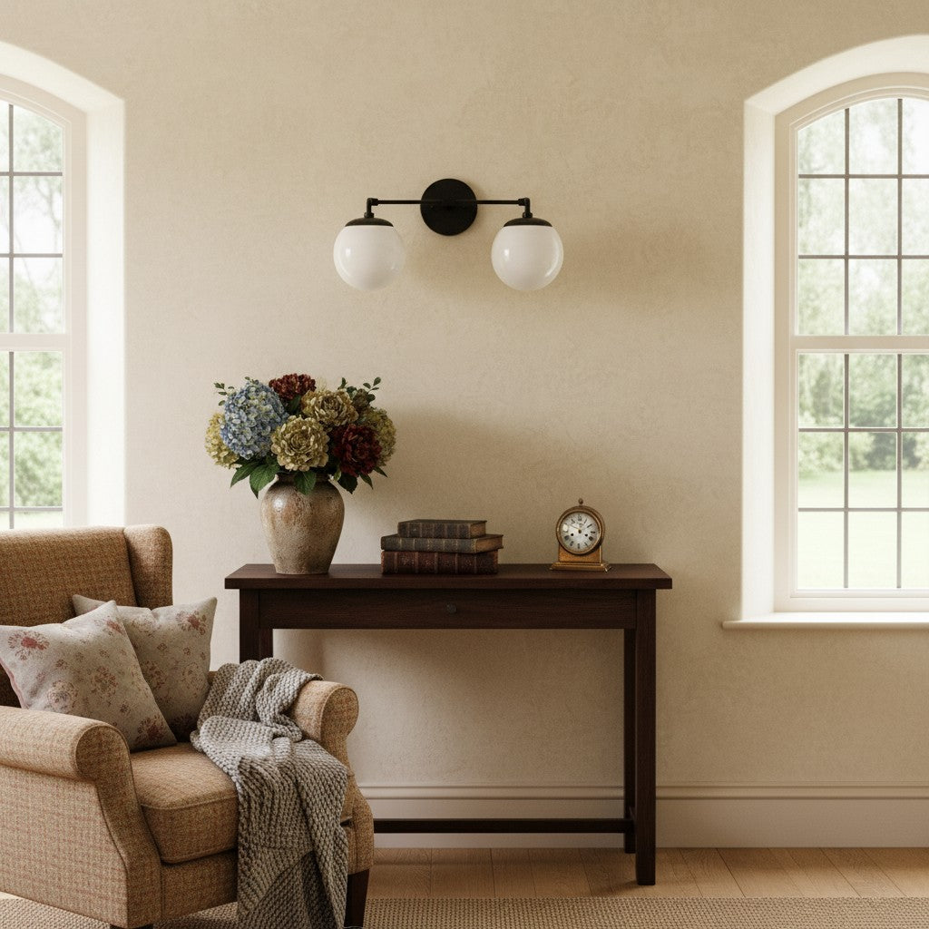 مصباح Glorica Glass الشريطي LED القابل لتعتيم الإضاءة للمرآة – وحدة إضاءة حمّام كروية بسيطة | Esilora