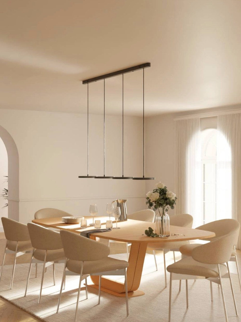 Minimalistische Mehrkopf-Pendelleuchte – Rundes Design für Küche | Esilora