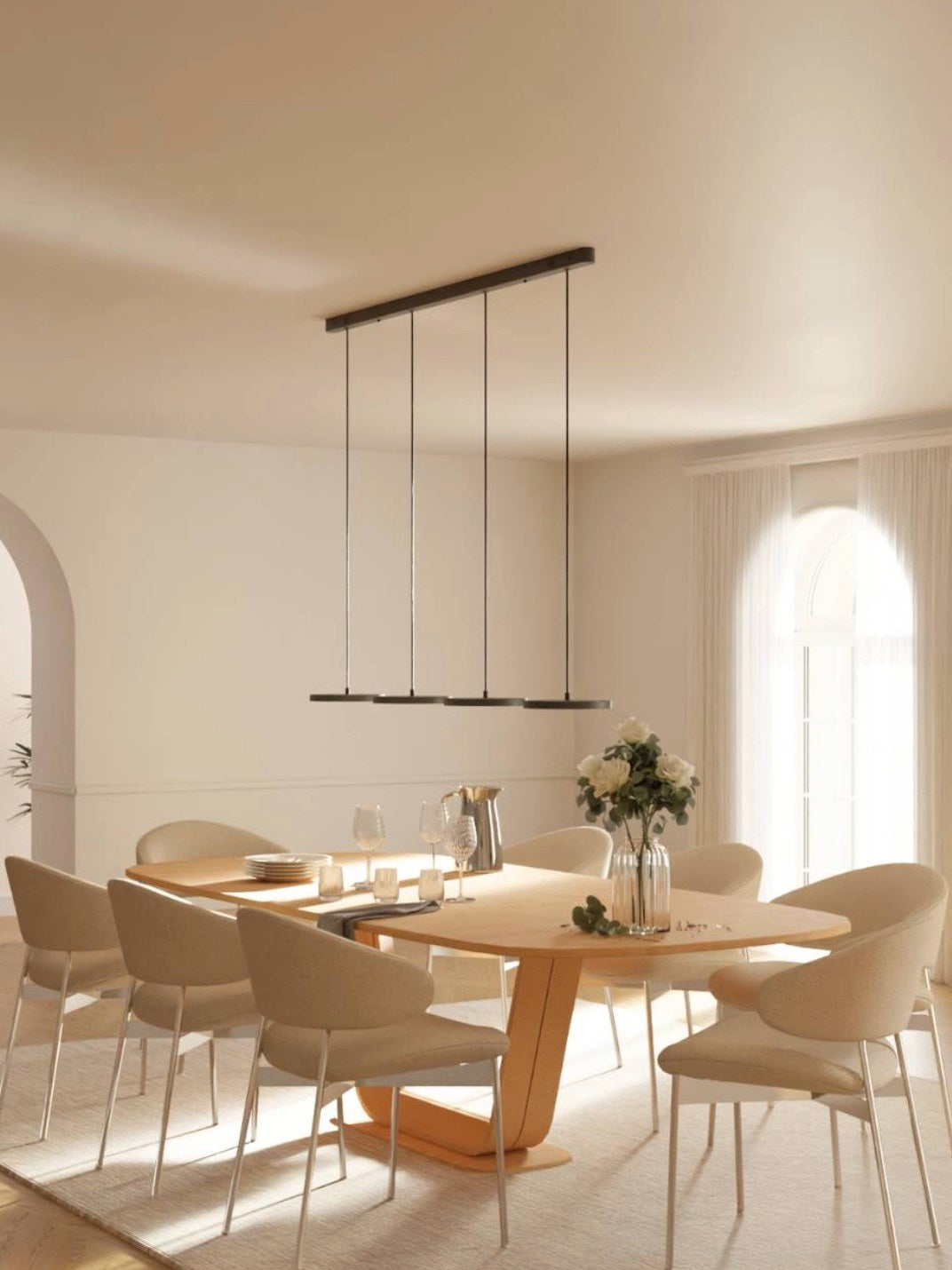 Minimalistische Mehrkopf-Pendelleuchte – Rundes Design für Küche | Esilora