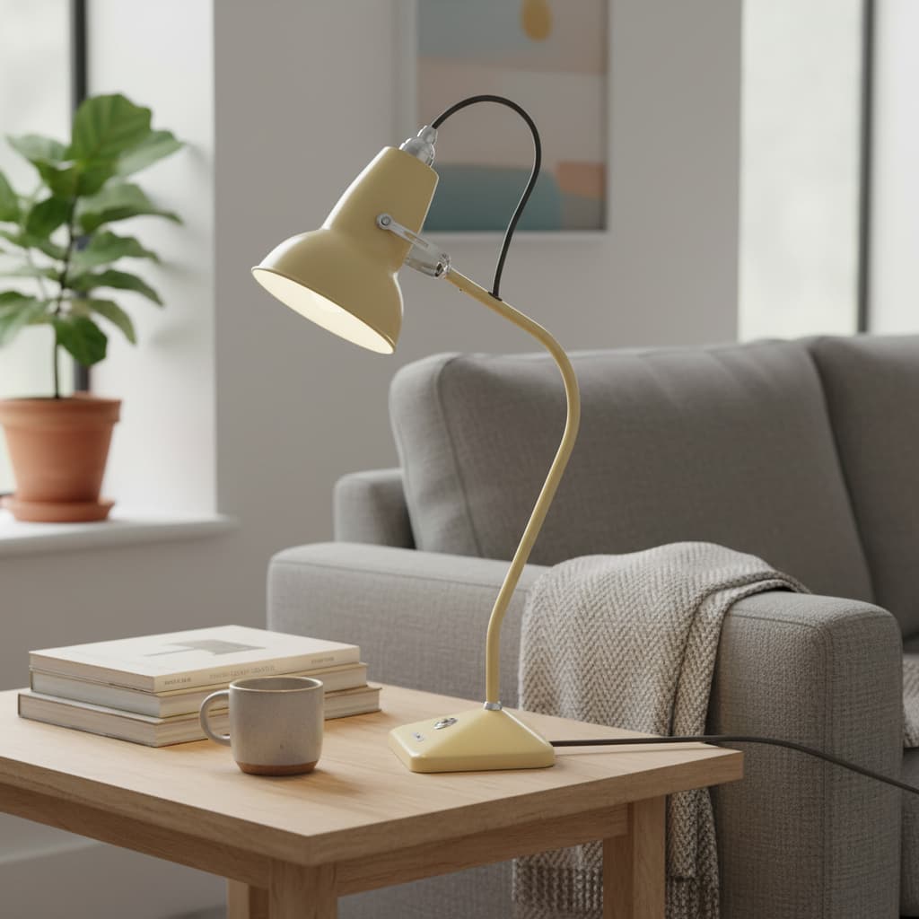 Modryx Pyramid Base Mini Table Lamp - Vintage Metal for Desk | Esilora
