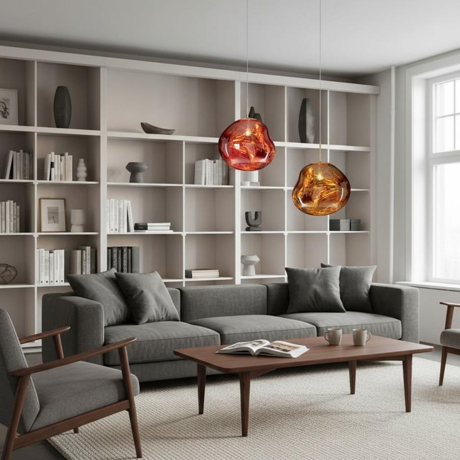 Lampe suspendue Glyador à surface dynamique - suspension moderne pour intérieur N28 | Esilora