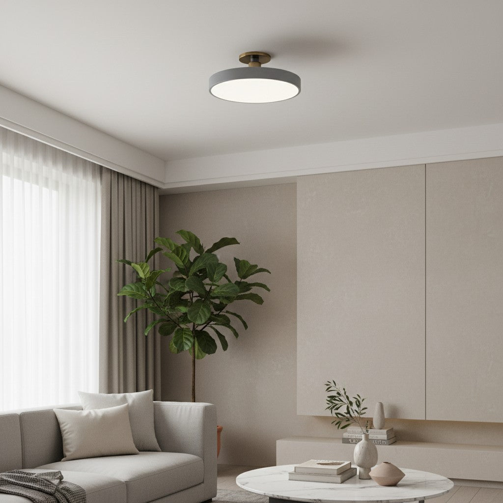 Lumiflexa Round Minimalist Flush Mount Ceiling Light - Contemporary Design for Hallway and Office | Esilora