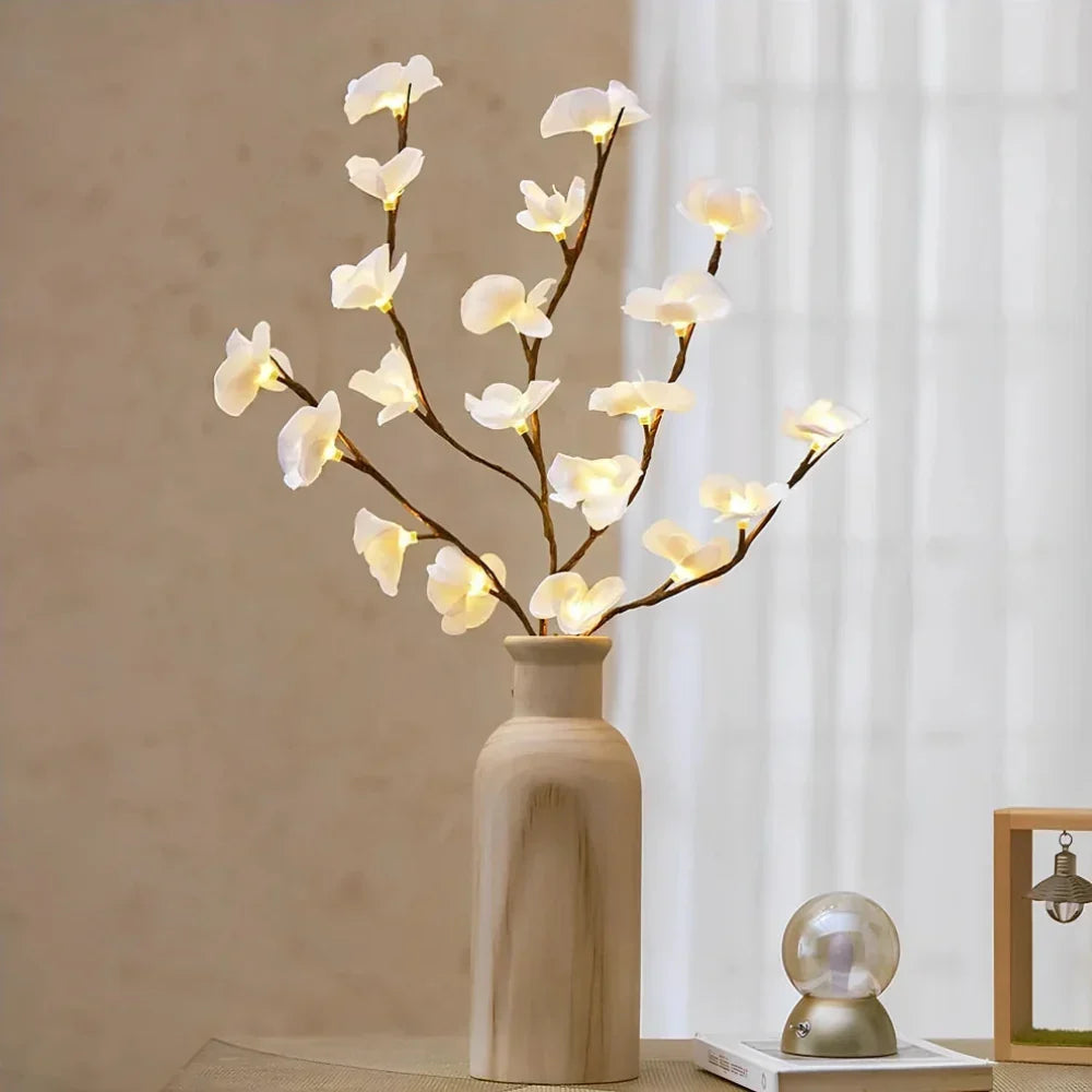 Ramuri decorative LED — lumină alb cald, alimentate cu baterii