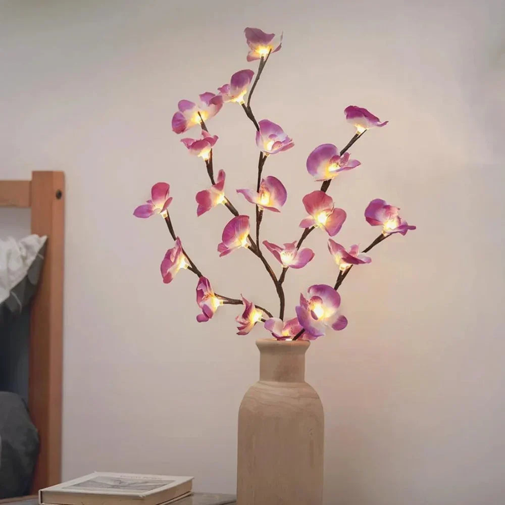 Ramuri decorative LED — lumină alb cald, alimentate cu baterii