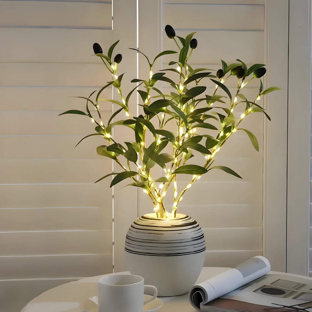 Ramuri decorative LED — lumină alb cald, alimentate cu baterii