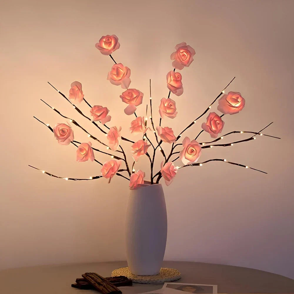 Ramuri decorative LED — lumină alb cald, alimentate cu baterii