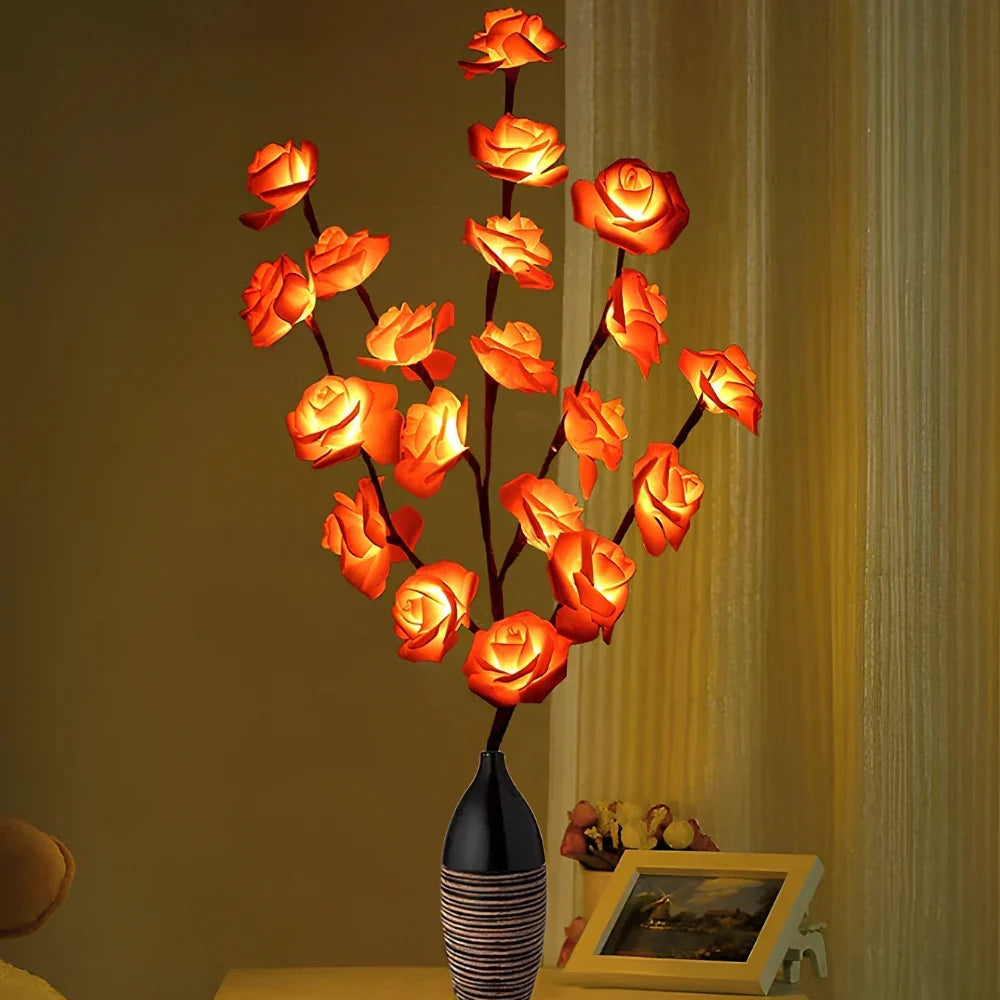 Ramuri decorative LED — lumină alb cald, alimentate cu baterii