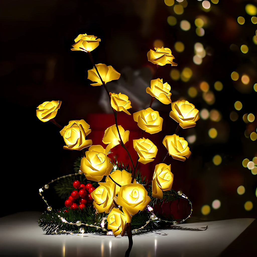 Ramuri decorative LED — lumină alb cald, alimentate cu baterii