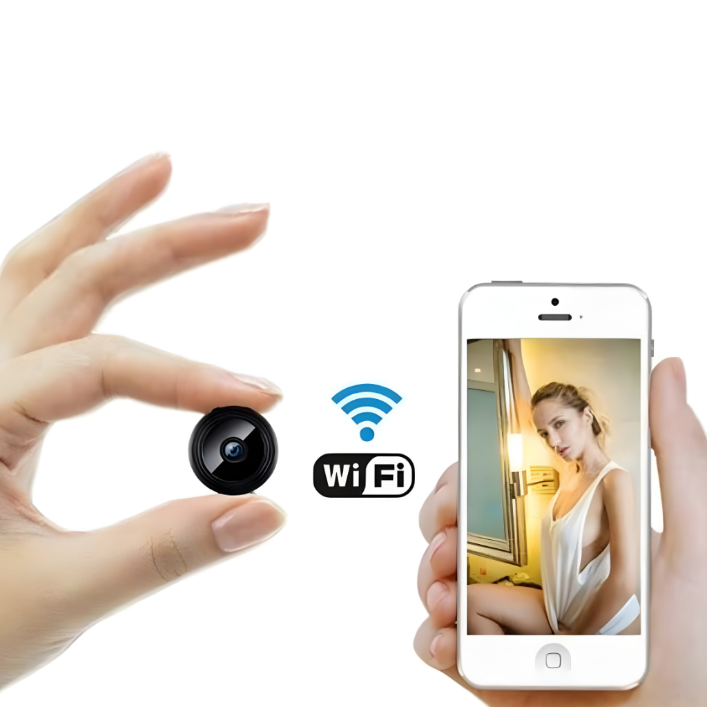 كاميرا مراقبة صغيرة بتقنية Wi-Fi — رؤية ليلية بالأشعة تحت الحمراء، وحدة لاسلكية مدمجة