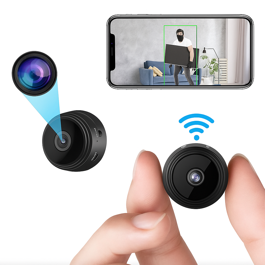 كاميرا مراقبة صغيرة بتقنية Wi-Fi — رؤية ليلية بالأشعة تحت الحمراء، وحدة لاسلكية مدمجة