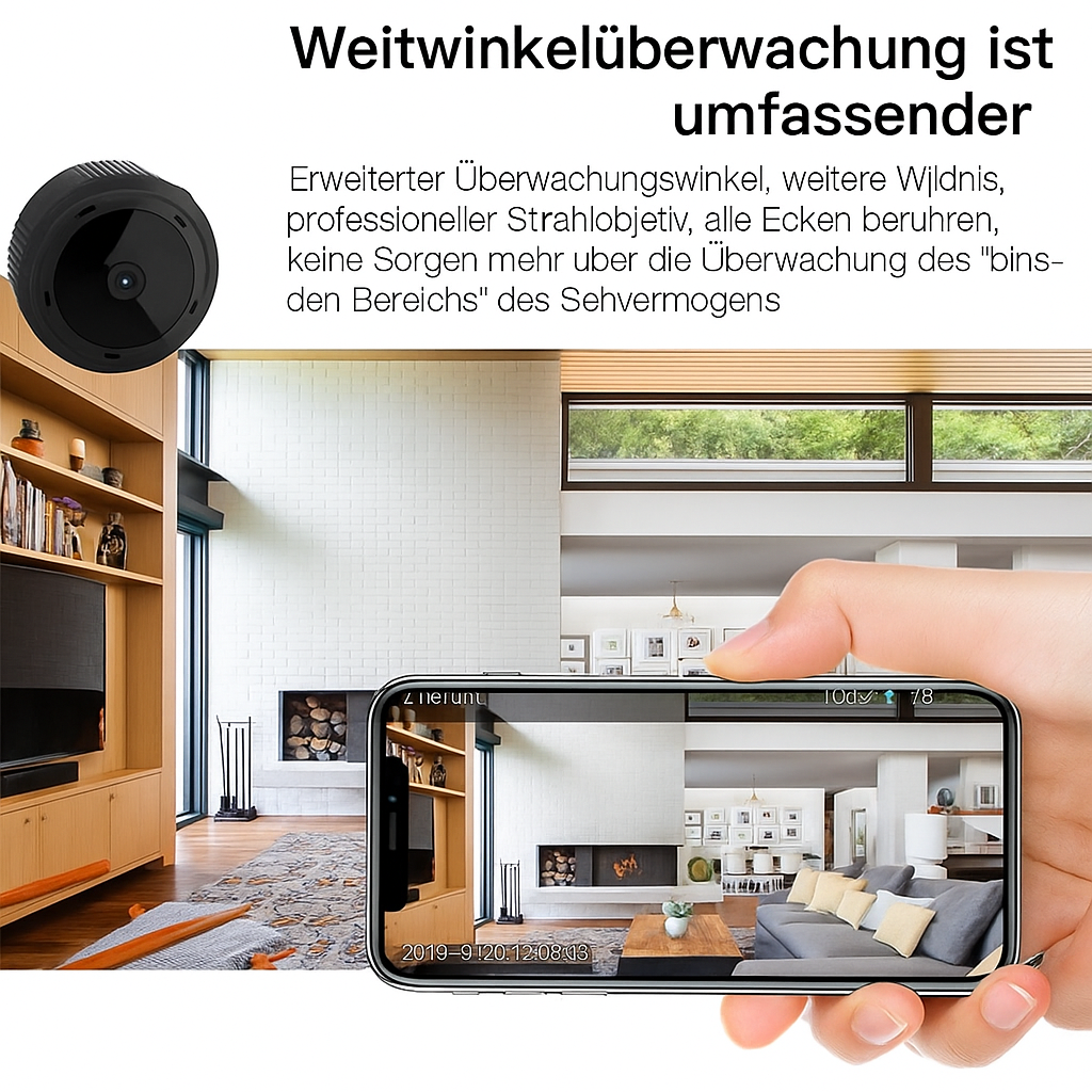 كاميرا مراقبة صغيرة بتقنية Wi-Fi — رؤية ليلية بالأشعة تحت الحمراء، وحدة لاسلكية مدمجة