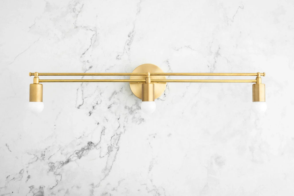 Mobilux Line Sleek Multi-Head Bathroom Wall Light – Designer Vanity Sconce with Glass Shades | Esilora