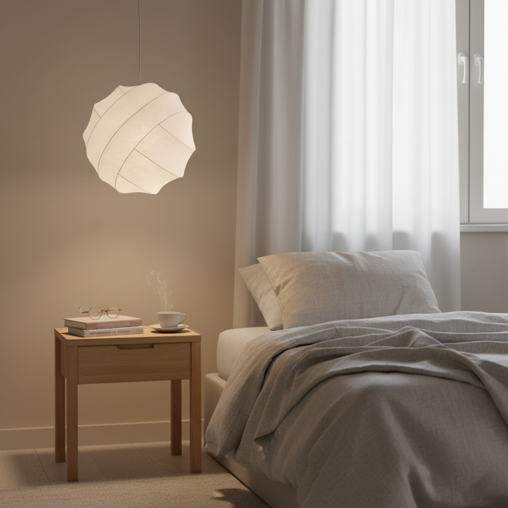 Wabi Sabi Silk Ball Japandi Pendant Light | Esilora