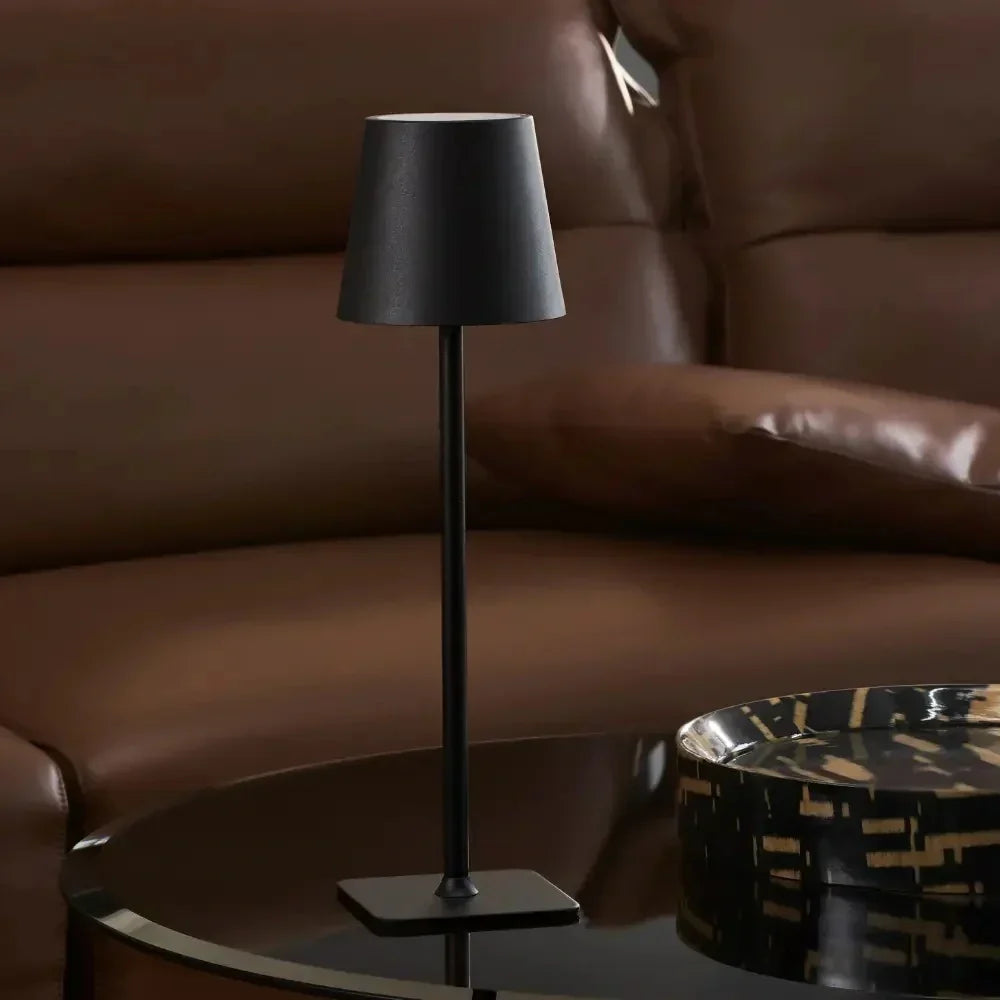 Modern Dimmable LED Table Lamp — Metal, Battery Powered, Touch Control, IP54 Weatherproof