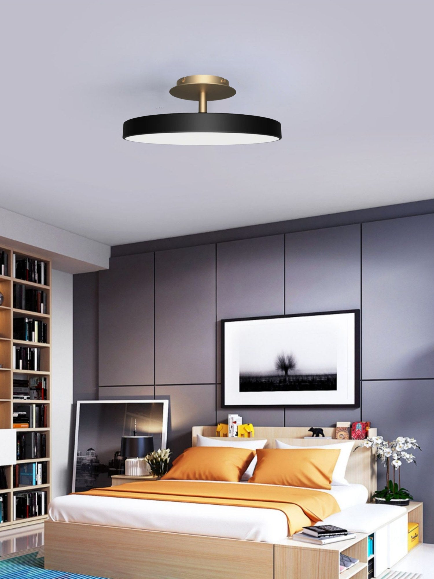 Round Flush Ceiling Lamp — Nordic Minimalist Light for Bedroom & Living | Esilora