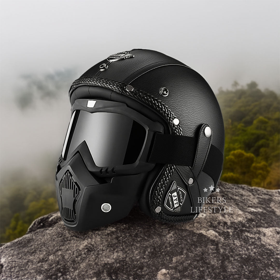 Klasyczny retro kask AeroNova, certyfikowany przez DOT i ECE
