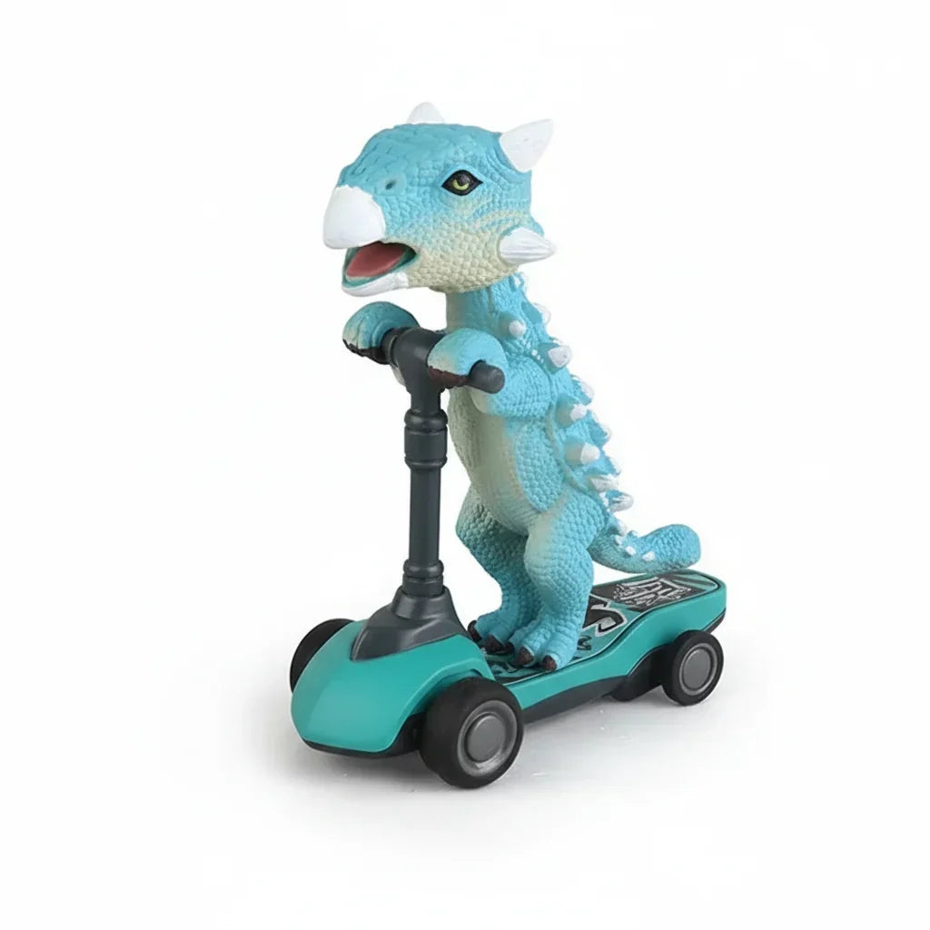 Miniature Dinosaur Scooter Toy – Pull-Back Rolling Model
