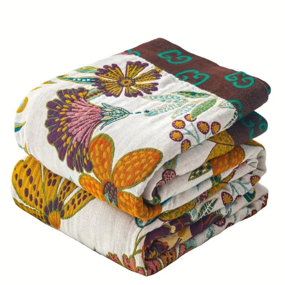 Manta floral reversível — acessório decorativo aconchegante para a casa