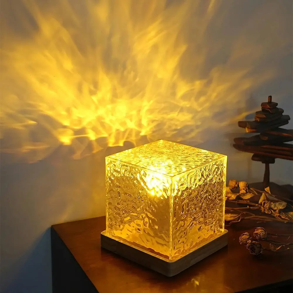 Glass Cube LED Table Lamp — Modern Mood Lighting