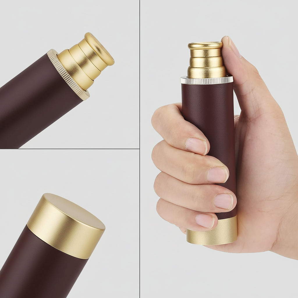 Brass Classic Monocular — Long-Distance Viewing, 25x Zoom, 30mm Lens, Collapsible