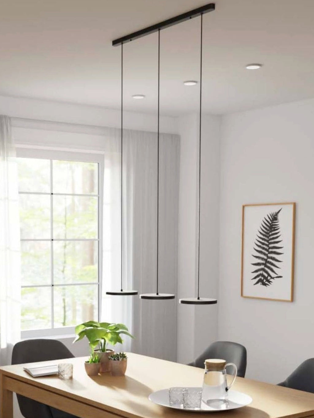 Minimalistische Mehrkopf-Pendelleuchte – Rundes Design für Küche | Esilora