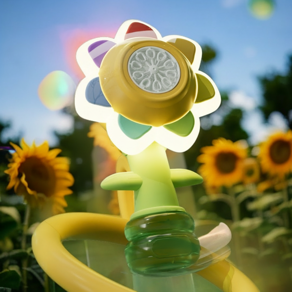Automatisk bubbelmaskin med blommor — motordriven musikleksak