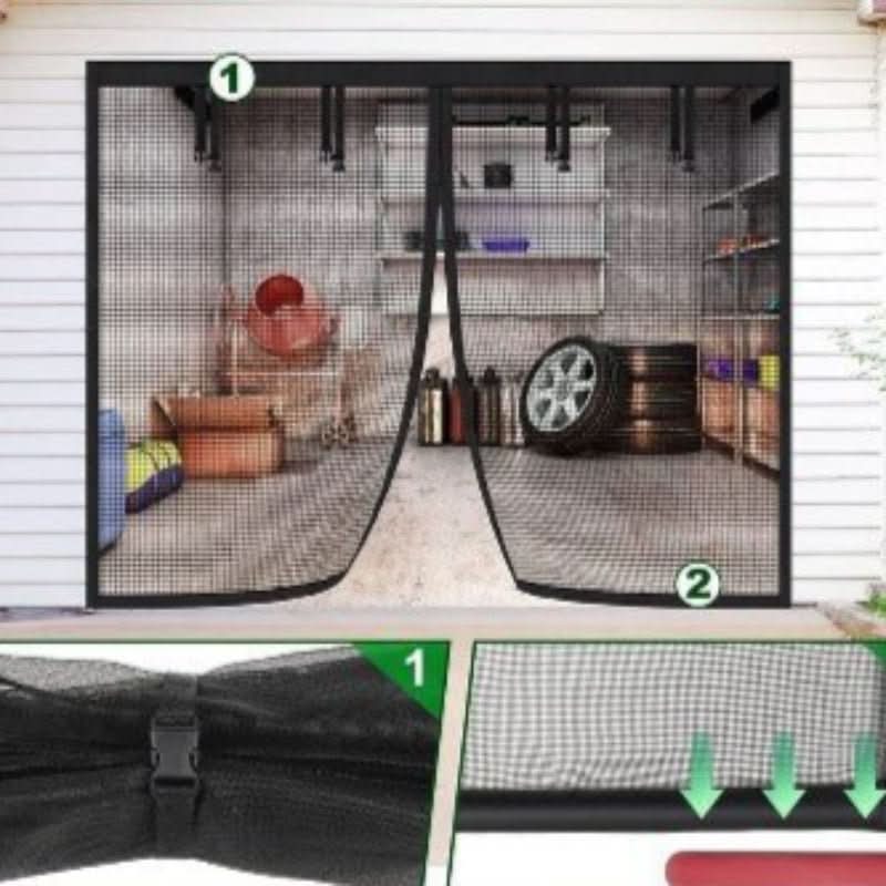BreezeGuard Vision Magnetic Garage Screen For Fresh Air Insectless Comfort