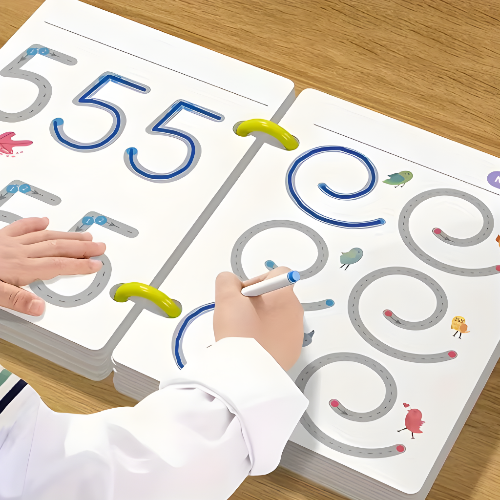 Quaderno di esercizi di scrittura per la scuola dell'infanzia — 64 schede ricalcabili riutilizzabili