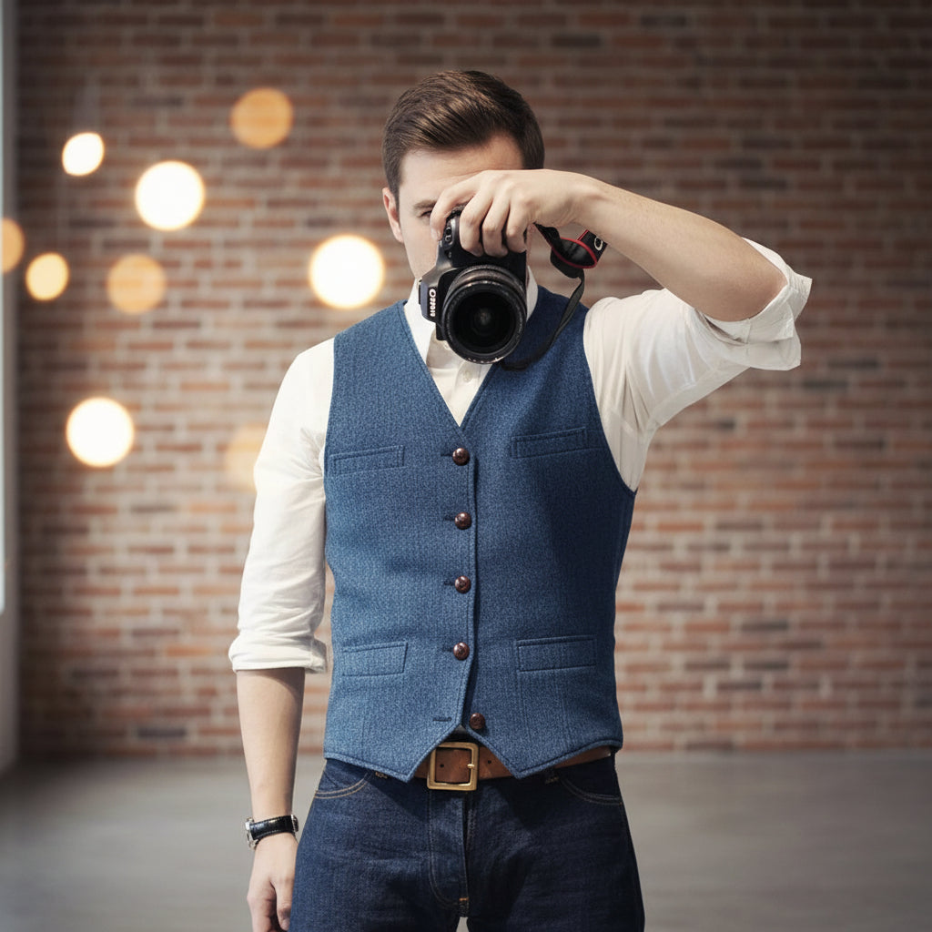 Button Up Weste Casual Fashion Design - Image 7