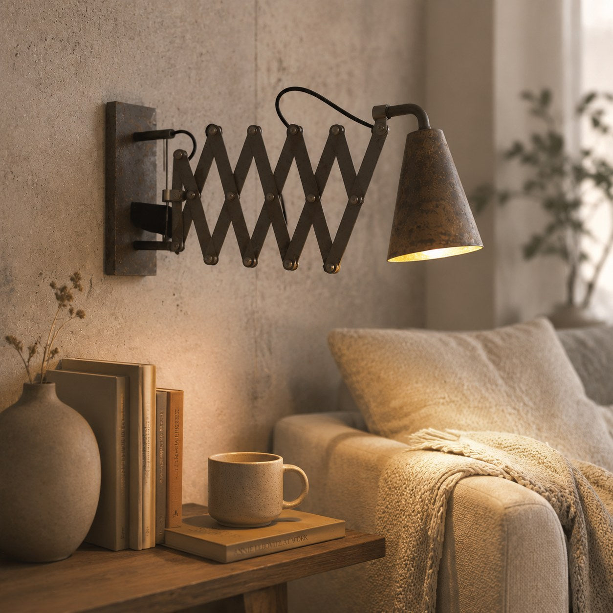 Vintage Industrial Accordion Wall Sconce | Esilora