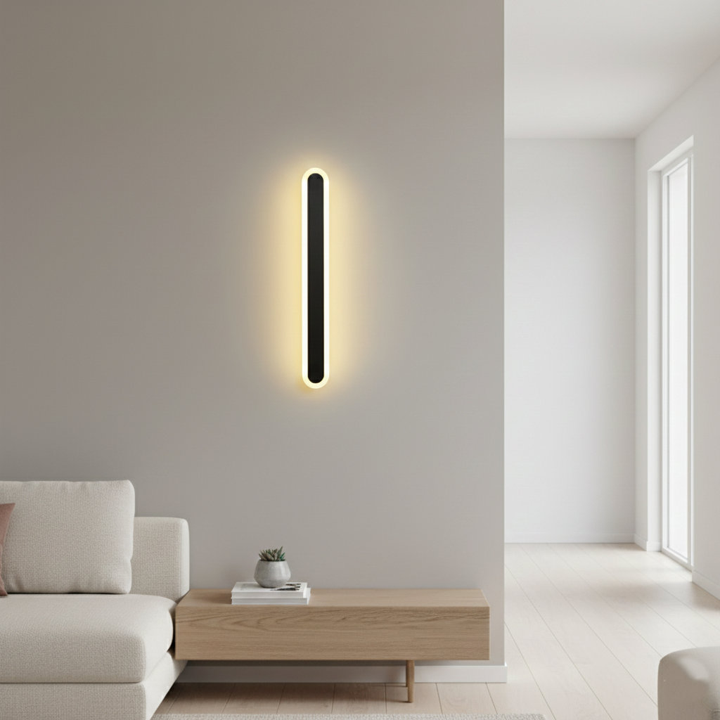 Lampada da parete da esterno ovale minimalista in metallo Edge IP65 impermeabile | Esilora