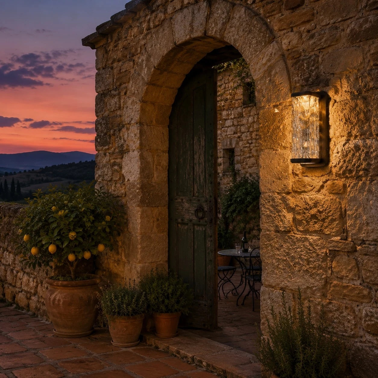 Outdoor wasserdichte LED-Wandlampe mit strukturierter Schirm | Esilora
