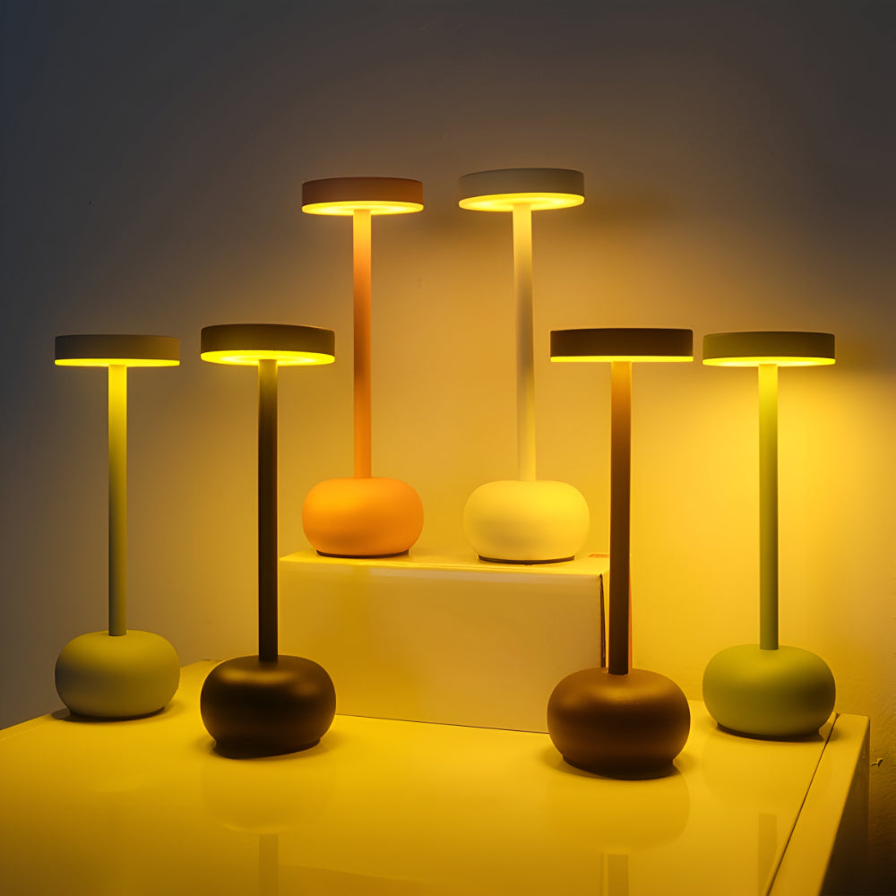 Modern Metal Table Lamp — LED Dimmable, USB Rechargeable, Touch Control
