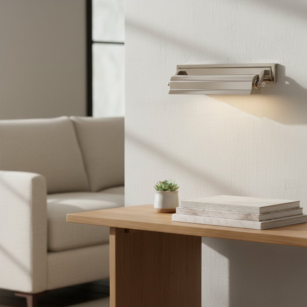 Libris-billedlampe – vintageinspireret metalvæglampe med klassisk silhuet til soveværelse eller læsekrog | Esilora