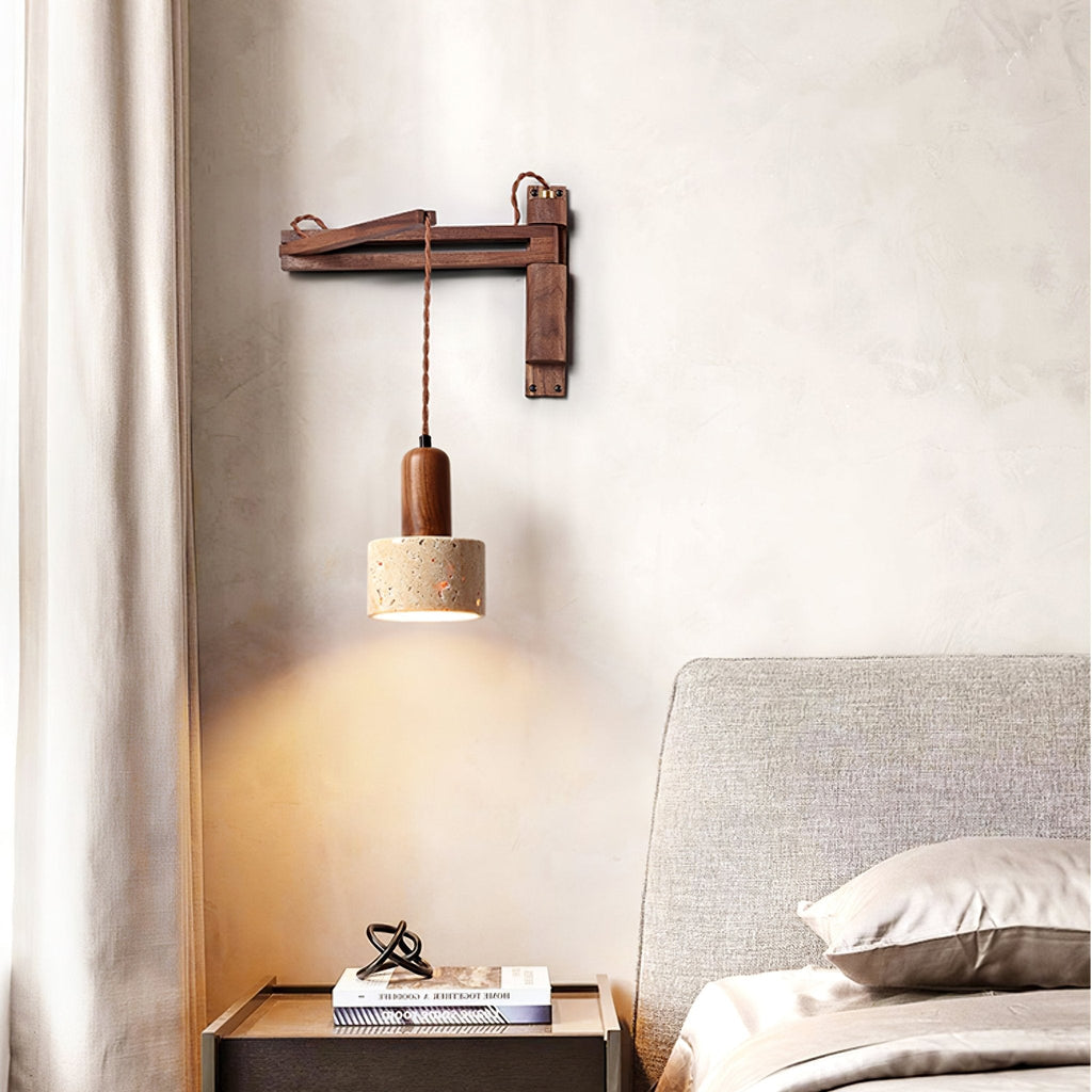 Adjustable Travertine Dome Wall Sconce | Esilora
