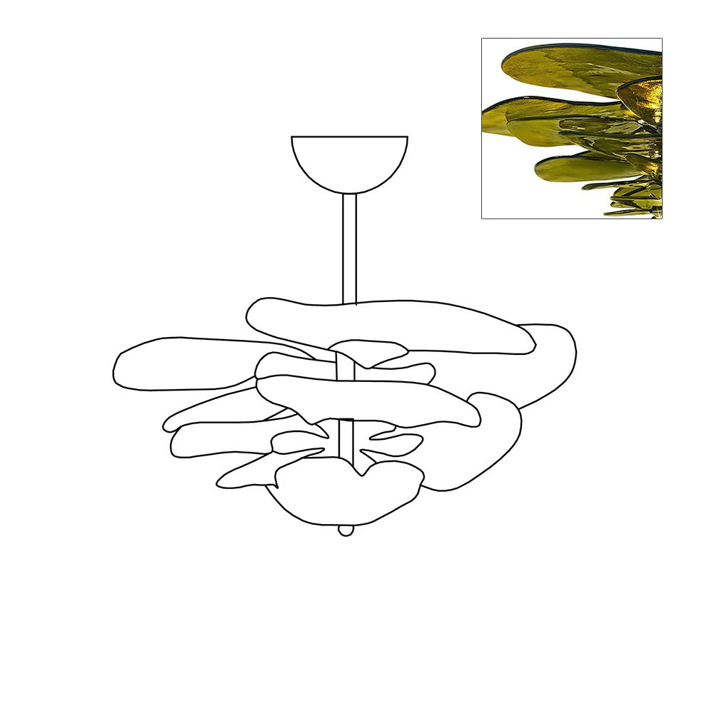 Lotus Leaf Layered Glass Chandelier | Esilora