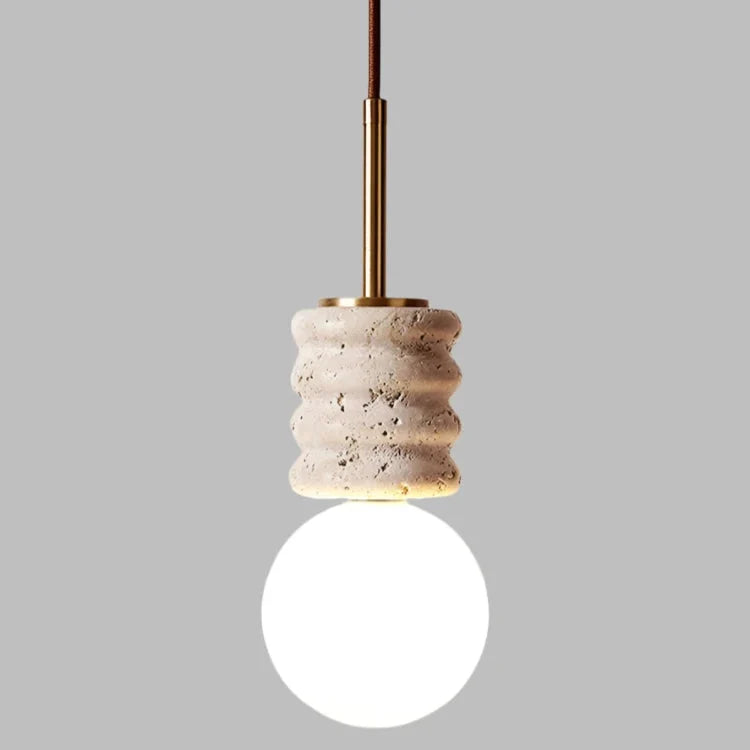 Nowoczesna kamienna lampa wisząca LED przy łóżku | Esilora