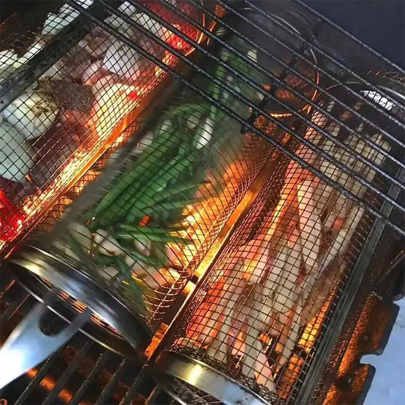Stainless Metal Grill Basket | Rolling Tray | Suitable for Small Grill Items | GrillRoll - Esilora
