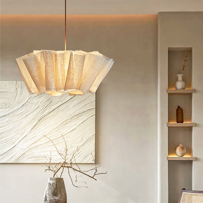 Oslan Pleated Fabric Pendant – Nordic Minimal Style Lighting for Dining Room | Esilora