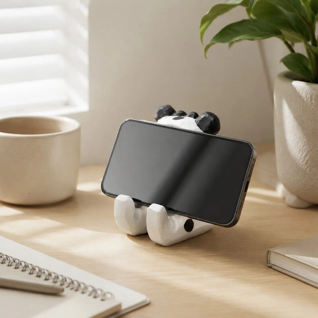 Support de téléphone en bois sculpté à la main représentant un animal | Esilora